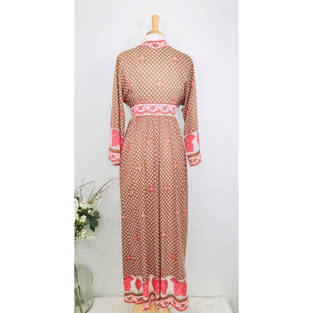 Emilio Pucci Brown and Pink Floral Long Robe - Picture 3 of 14